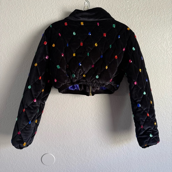 Dolls Kill Black Gem Bomber Jacket Horoscopez natural wonder puffer - Picture 9 of 9